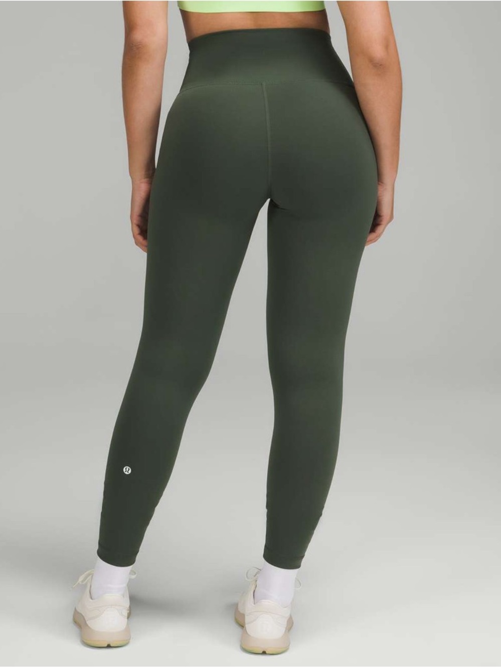 Lululemon wunder train contour fit tight in Smoked Spruce- hemmed to 23”